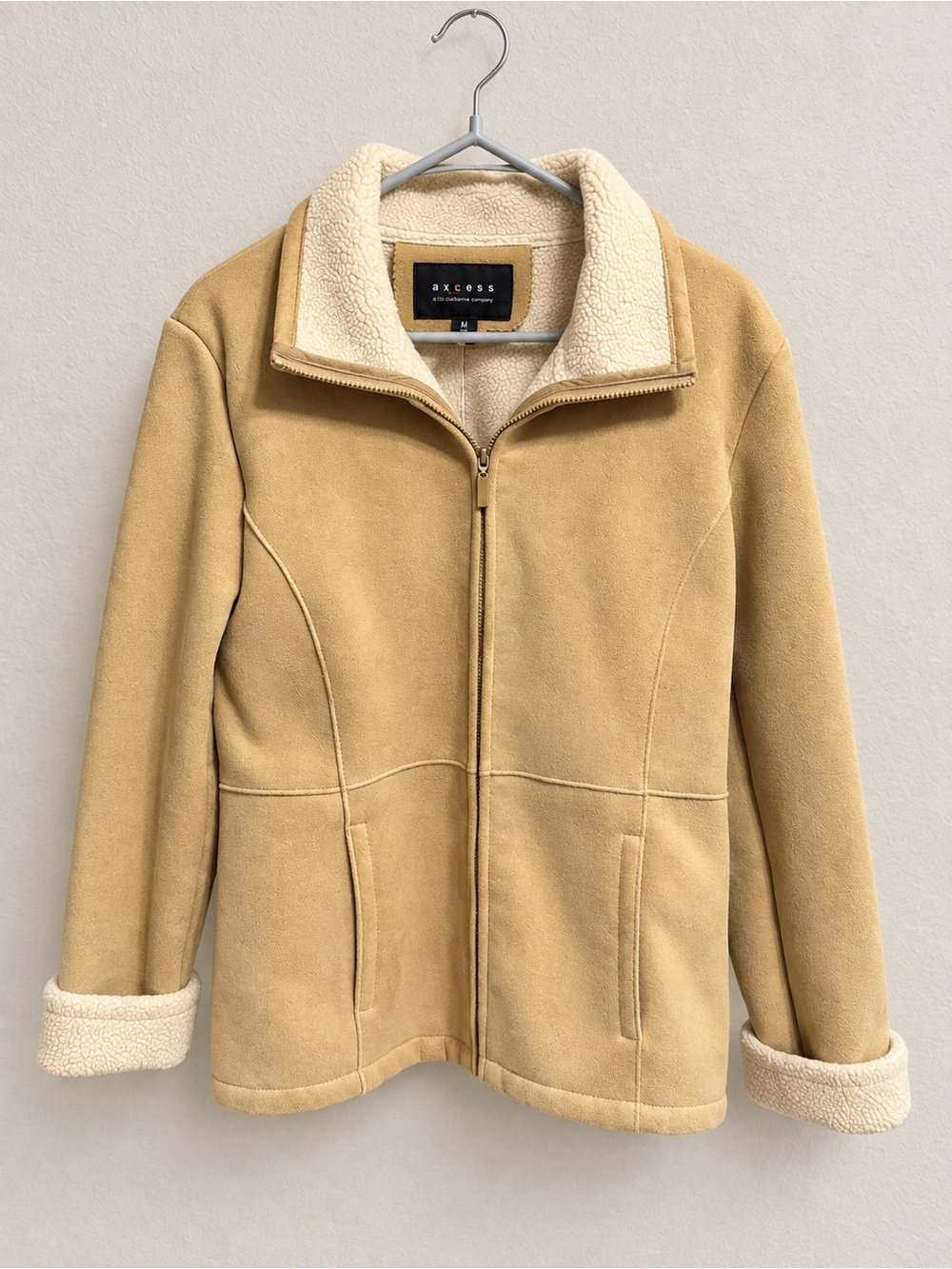 Axcess by Liz Claiborne Faux Suede Sherpa-Lined Jacket 🤎